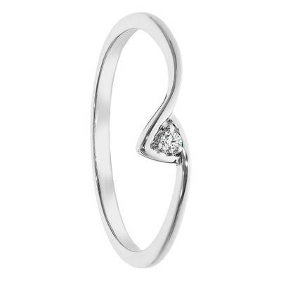 White Gold Diamond Triangle Ring - Juweel