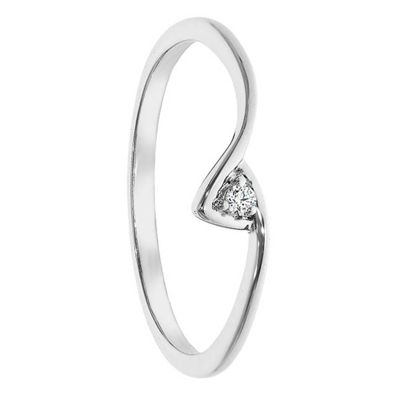 White Gold Diamond Triangle Ring - Juweel