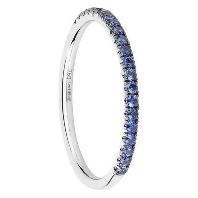 Alliance Half Eternity en Or Blanc 750 & Saphir Bleue 0,24 ct - Verifine