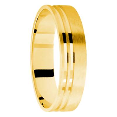 Alliance Ruban Standard Anémone en Or Jaune 750, Largeur 4 mm - Ponce