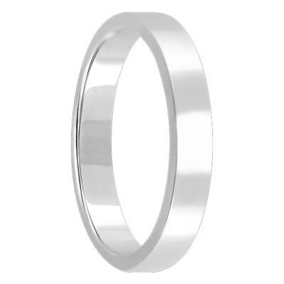 Alliance Ruban Standard en Or Blanc 750, Largeur 4 mm - Ponce
