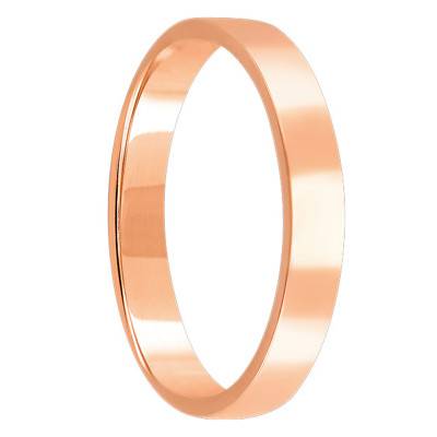 Alliance Ruban Standard en Or Rose 750, Largeur 3,50 mm - Ponce