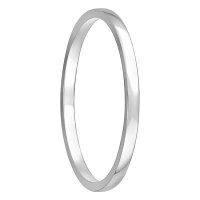 Alliance Demi-Bombée en Or Blanc 750, Largeur 1,50 mm - Ponce