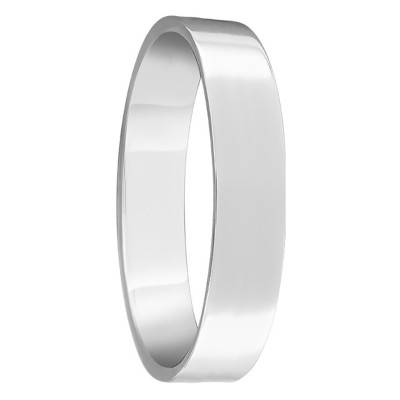 Alliance Ruban Allégée Or Blanc 750, Largeur 3,5 mm - Ponce