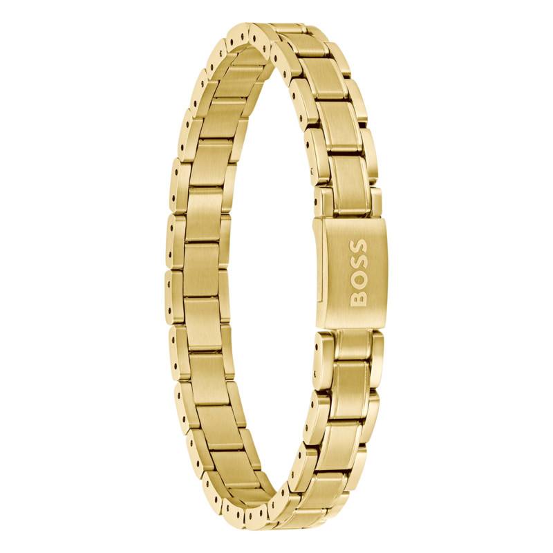 Gold-Tone Steel Metal Links Essential Bracelet, Adjustable Length 20 cm - 1580711 - Boss