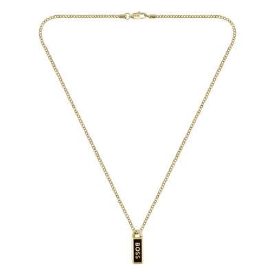 Gold-Tone Steel Kassy Emblem Necklace 56 cm - 1580678 - Boss