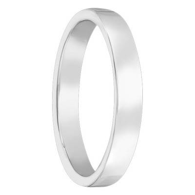Alliance Demi-Bombée en Or Blanc 750, Largeur 3,50 mm - Ponce