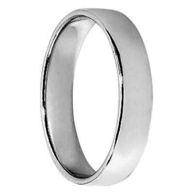 Alliance Demi-Bombée en Or Blanc 750, Largeur 6 mm - Ponce