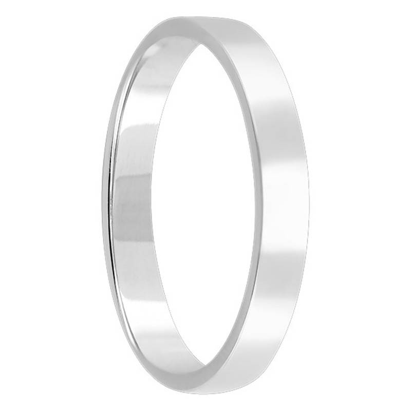 950 Platinum Lightweight Ribbon Wedding Ring, 3 mm Width - Ponce
