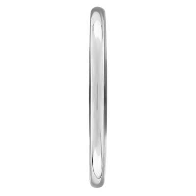 Alliance Demi-Jonc en Platine, Largeur 2,50 mm - Ponce