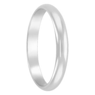 Alliance Demi-Jonc en Platine, Largeur 3 mm - Ponce