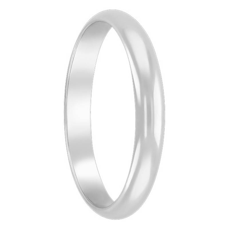 Platinum Standard Half-Round Wedding Ring, Width 3 mm - Ponce
