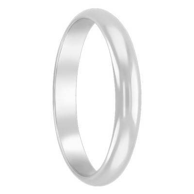 Alliance Demi-Jonc en Platine, Largeur 3,5 mm - Ponce