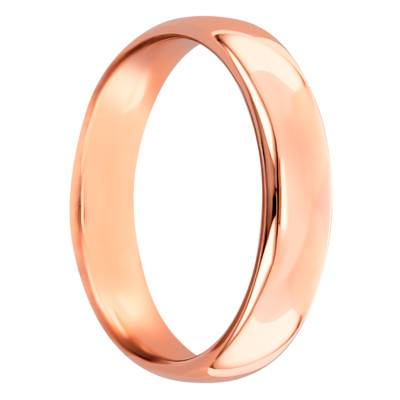Alliance Jonc Parisien en Or Rose 750, Largeur 4,50 mm - Ponce
