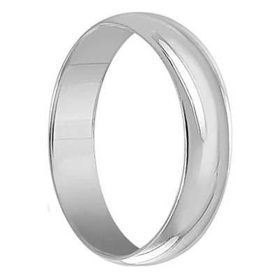 Alliance Demi-Jonc en Platine, Largeur 4,50 mm - Ponce
