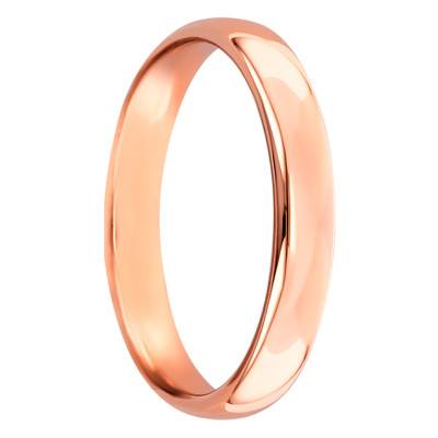 Alliance Jonc Parisien en Or Rose 750, Largeur 3,50 mm - Ponce