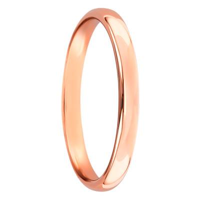 Alliance Jonc Parisien en Or Rose 750, Largeur 2,50 mm - Ponce
