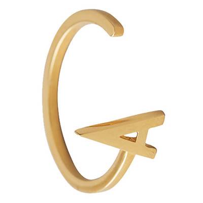 18K Yellow Gold-Plated 925 Silver Letter Ring, Adjustable Size - Design Letters