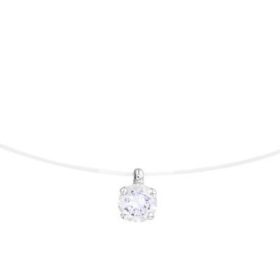 Collier Ras De Cou Diamant Solitaire 0,50ct - Or Blanc 18K, Neuf Avec étiquettes