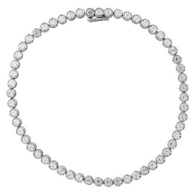 Bracelet Pluie Or Blanc 750 et Diamants 2,91 cts, Longueur 17 cm - Diamond Lady