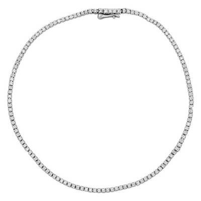 Bracelet Scintillant Or Blanc 375 et Diamants PM, Longueur 17 cm - Diamond Lady