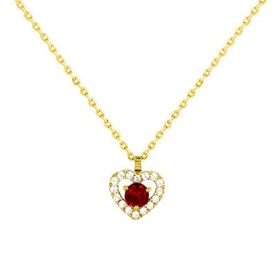 Collier Mérode Or Jaune & Rubis, Longueur 40 à 42 cm - Diamond Lady