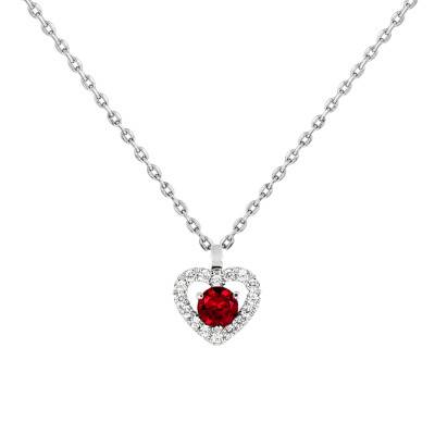 Collier Mérode rubis or blanc, Longueur 40 à 42 cm - Diamond Lady