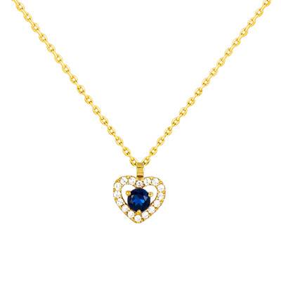 Collier Mérode Or Jaune & Saphir, Longueur 40 à 42 cm - Diamond Lady