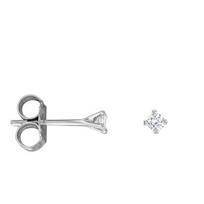 Puces d'oreilles Etoile, Diamants 4 griffes GSI & Or Blanc 750 - Diamond Lady