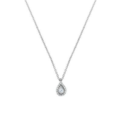 Collier Jyoti Or Blanc 750 et diamants, Longueur 42 cm - Diamond Lady