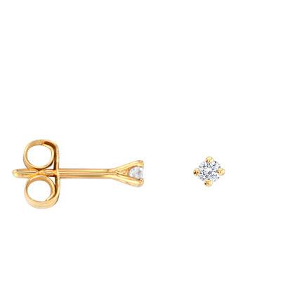 Puces d'oreilles diamants étoile 4 griffes GSI & Or Jaune 750 - Diamond Lady