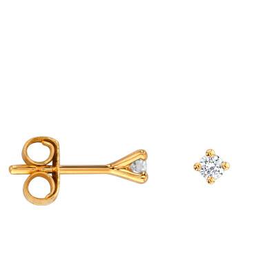 Puces d'oreilles diamants étoile 4 griffes GSI & Or Jaune 750 - Diamond Lady