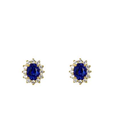 Artik Yellow Gold & Sapphire Stud Earrings - Diamond Lady