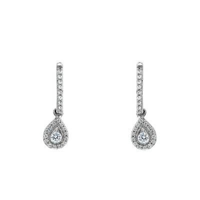 Boucles d'oreilles rivière Diamants GSI2 0,28 ct, Or Blanc 750 - Diamond Lady