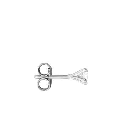 1 Boucle d'Oreille Solitaire Diamant qualité GSI2, Or Blanc 750 - Diamond Lady