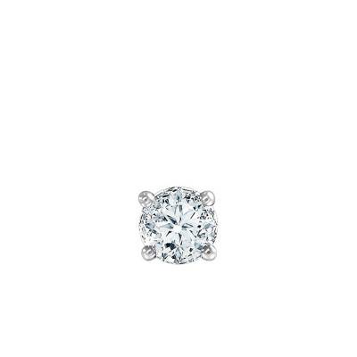 1 Boucle d'Oreille Solitaire Diamant qualité GSI2, Or Blanc 750 - Diamond Lady