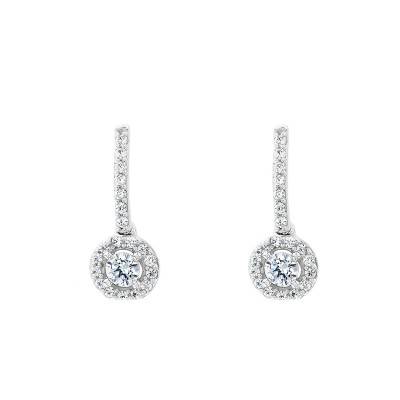 Boucles d'oreilles en Or Blanc 750 & Diamants GSI2 0,58 ct - Diamond Lady