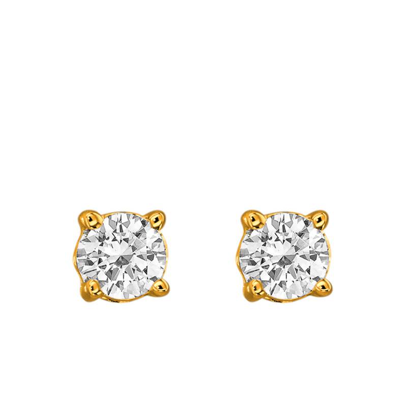 18K Yellow Gold & Diamond Solitaire Stud Earrings from 0.10 ct GVS - Diamond Lady