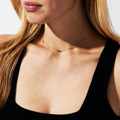 Collier Kors MK Argent Plaqué Or Jaune, Longueur 38 à 43 cm - Michael Kors