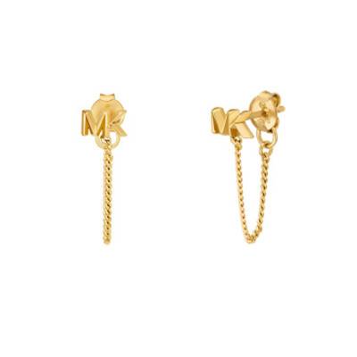 Boucles d'oreilles Kors MK Chaîne Argent Plaqué Or Jaune - Michael Kors