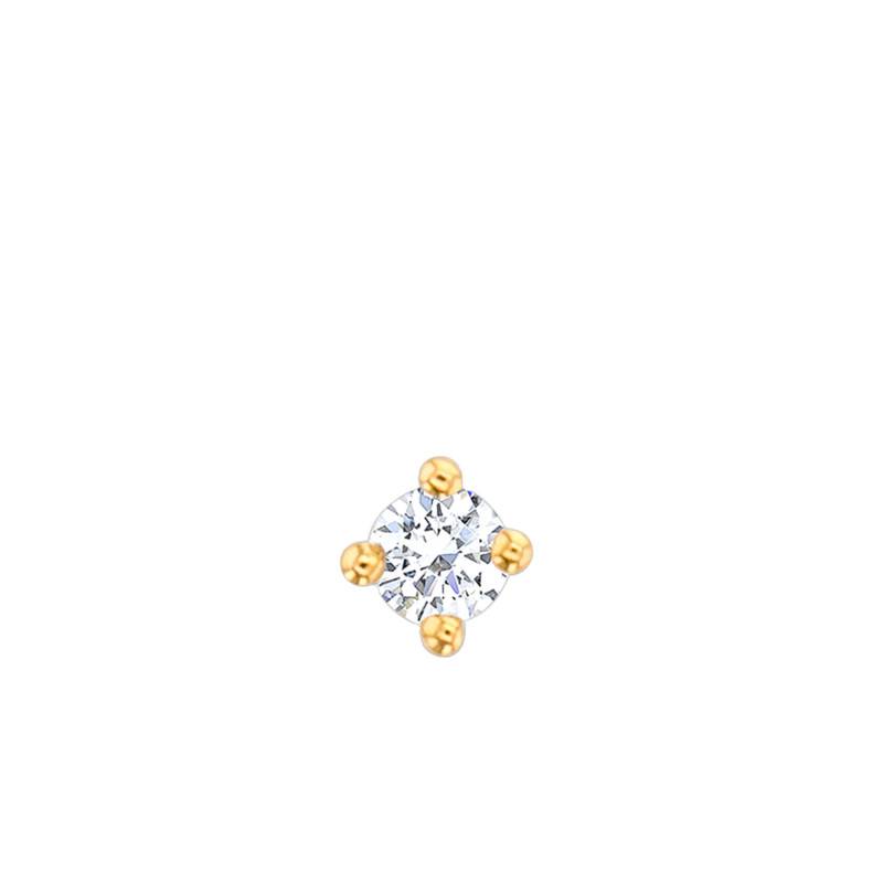 1 Yellow Gold 750 & Diamond Stud Earring - Diamond Lady