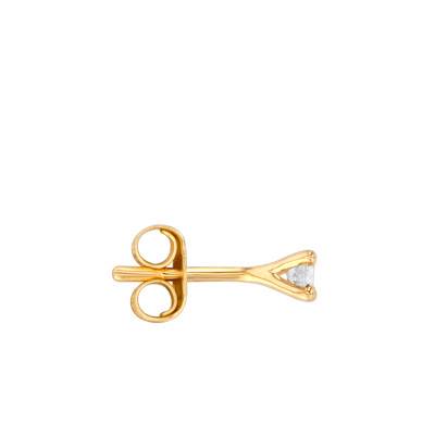 1 Yellow Gold 750 & Diamond Stud Earring - Diamond Lady