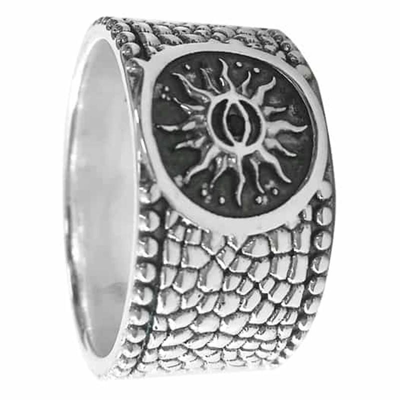 925 Sterling Silver Sun Signet Ring - Orus Bijoux