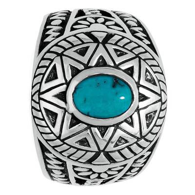 925 Silver & Turquoise Rock Factory Signet Ring - Orus Bijoux