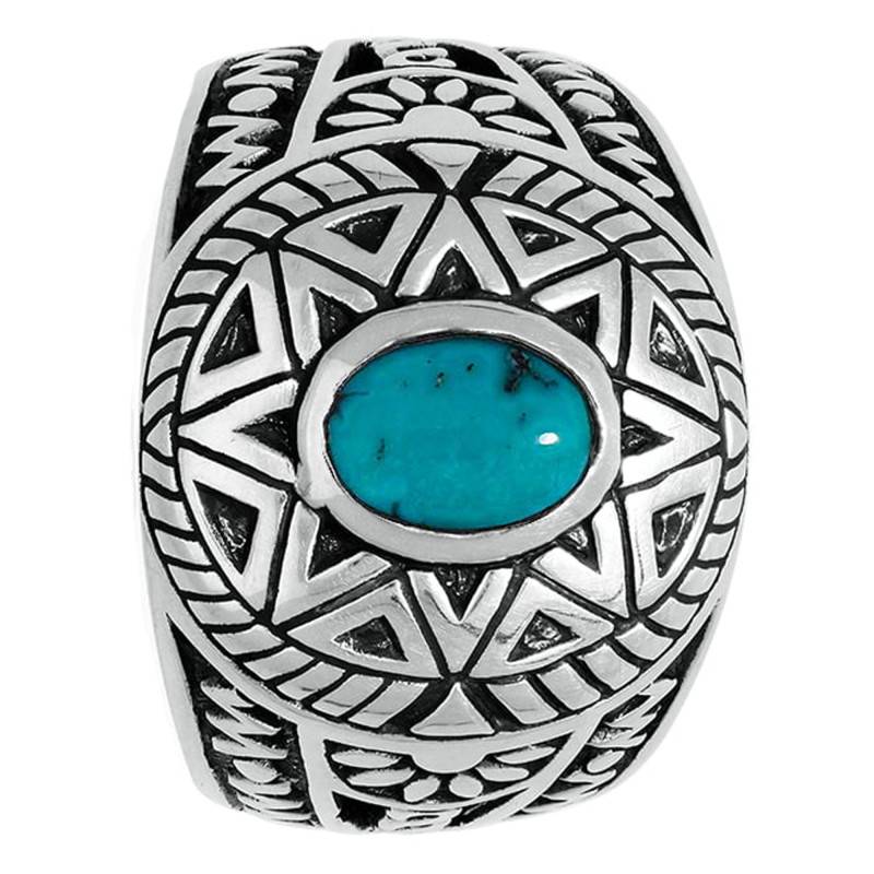 925 Silver & Turquoise Rock Factory Signet Ring - Orus Bijoux