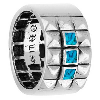 Boheme et Rebelle 925 Silver & Turquoise Men's Ring - Orus Bijoux