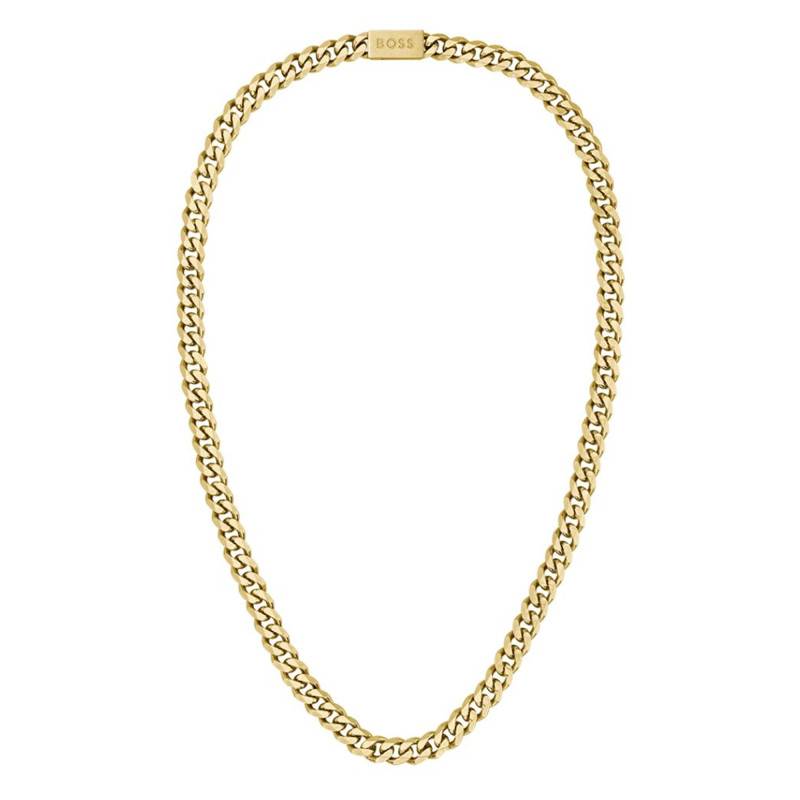 Gold Steel Curb Chain Necklace, 61 cm - 1580402 - Boss