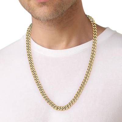 Gold Steel Curb Chain Necklace, 61 cm - 1580402 - Boss