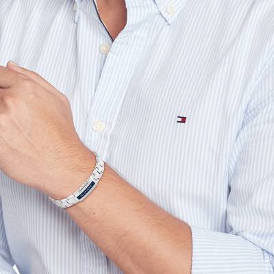 Iconic Stripes Steel Bracelet, Length 18,50 cm to 19,50 cm - 2790485 - Tommy Hilfiger
