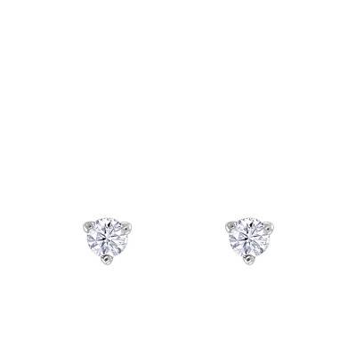 Puces d'oreilles Diamants Shine 3 Griffes HSI & Or Blanc 750 - Divine